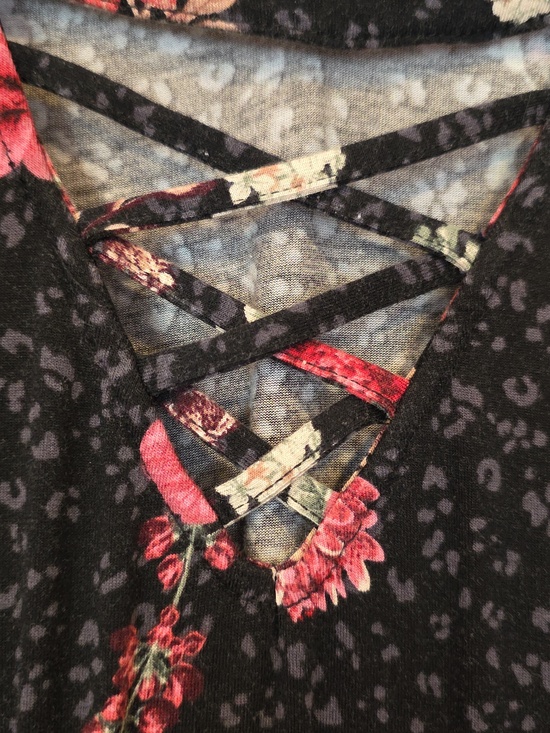 Baby Doll Tunic Top Rose/leopard Print - Picture 3 of 5